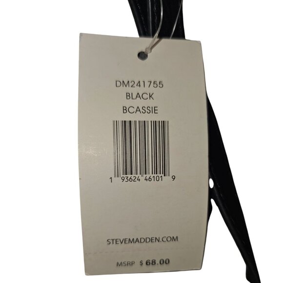 Nwt Steve Madden Black Perforated Tote Bag With detachable strap  Gold Accents - Picture 9 of 16